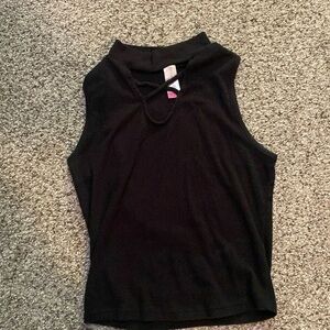 No Boundaries S black tank top 
57% cotton 38% polyester 5% spandex